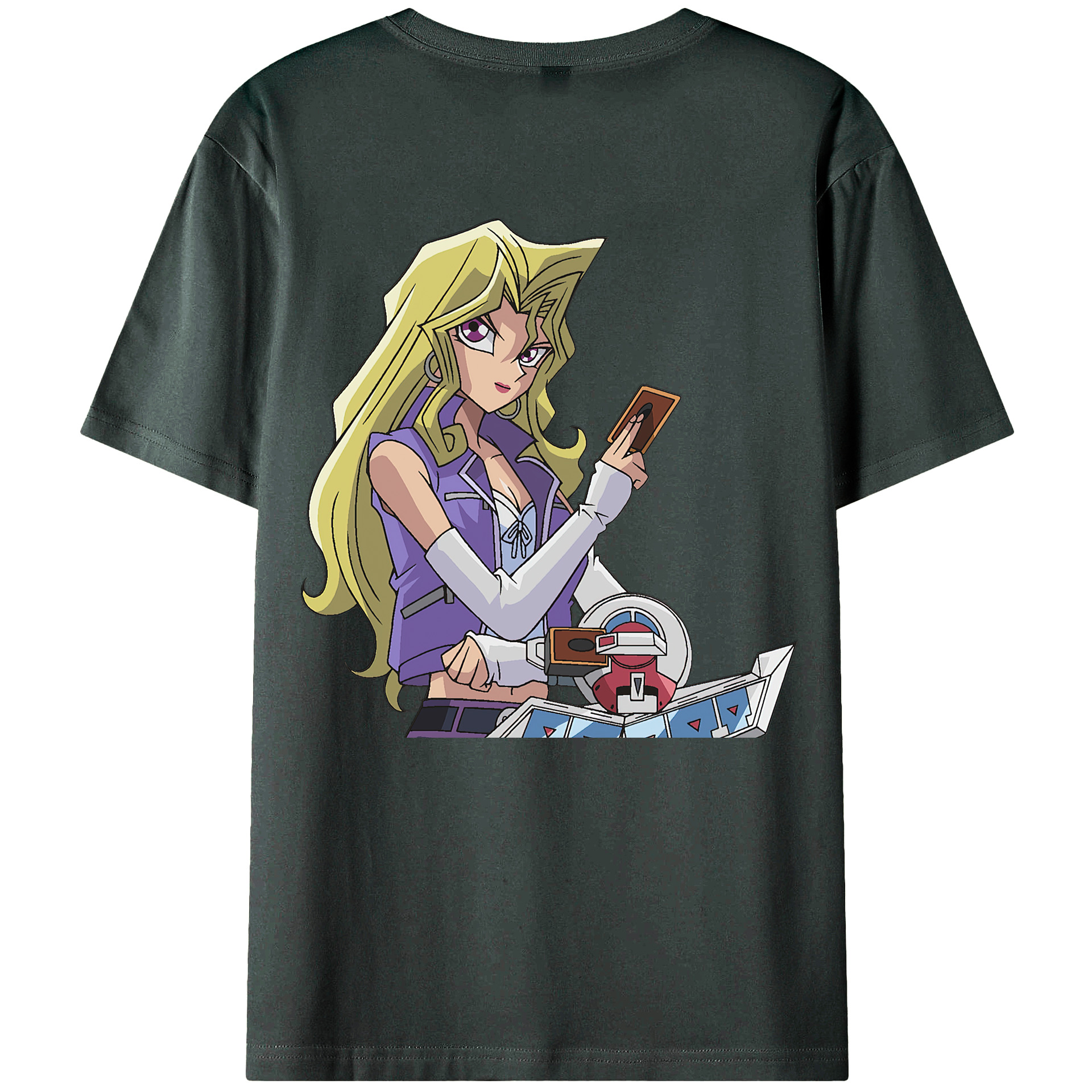 （画像用） 遊☆戯☆王 Yu-Gi-Oh! 綿100％ メンズ半袖Tシャツ（バックプリント） 通気性